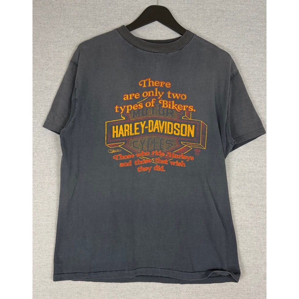 Vintage 80s Harley-Davidson Harbor City California Hanes Beefy-T Shirt Large